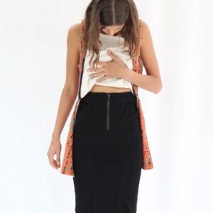 Prairie Underground Black Denim Pencil Skirt